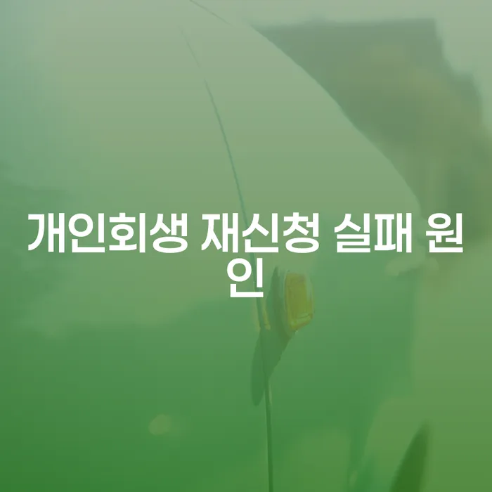 개인회생 재신청 실패 원인에 대해 알고 계신가요?